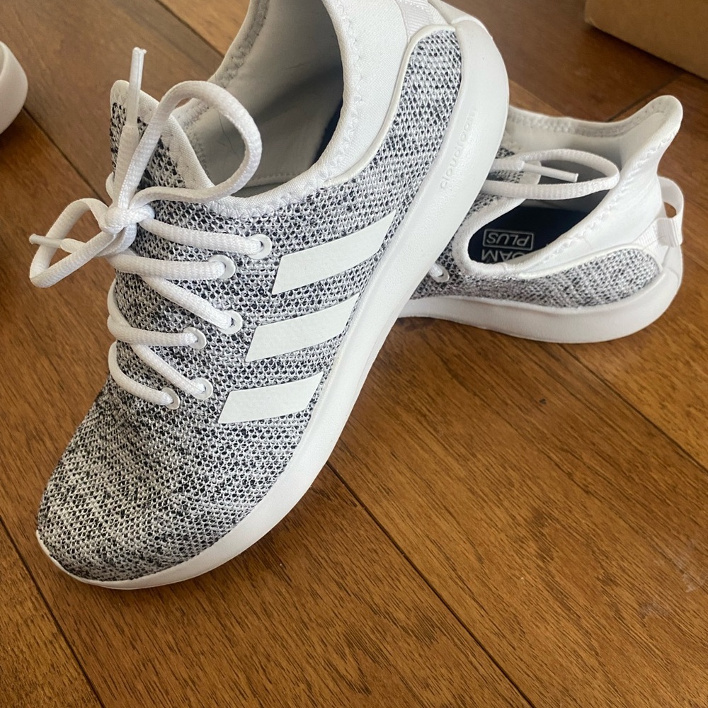 Adidas Knit White and Black Sneakers